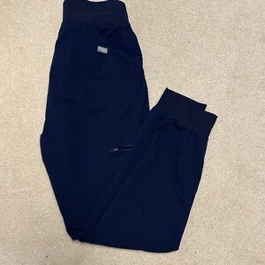 Figs Navy Zamora Jogger style scrub pants.